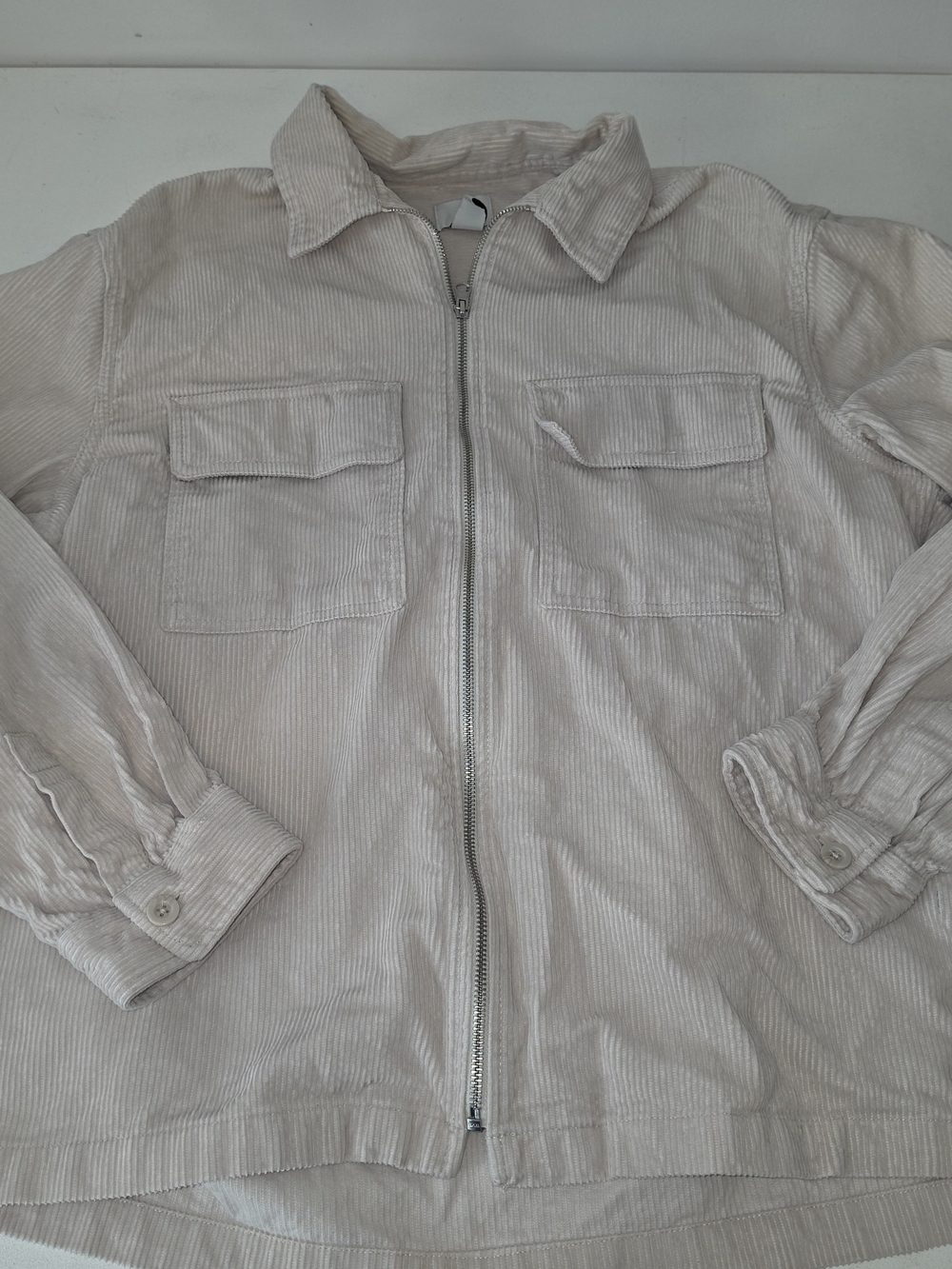 H&M Light Beige Corduroy Zip Jacket